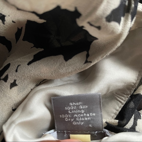 Ann Taylor Black & Tan Silk Strappy Midi Dress W/Horizontal Waist Pleats -Size 2 - Picture 12 of 13